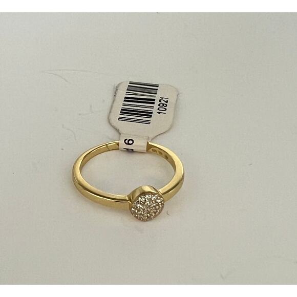 Anna Zuckerman Ollie Cupcake  Ring Gold plated White Crystalline Sz 6 - Picture 2 of 4